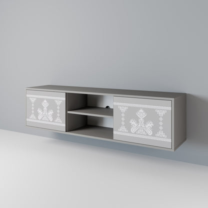 THAI GRAY 2-Door TV Stand in Grey Finish