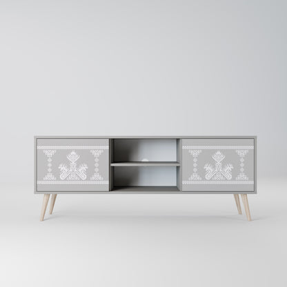 THAI GRAY 2-Door TV Stand in Grey Finish