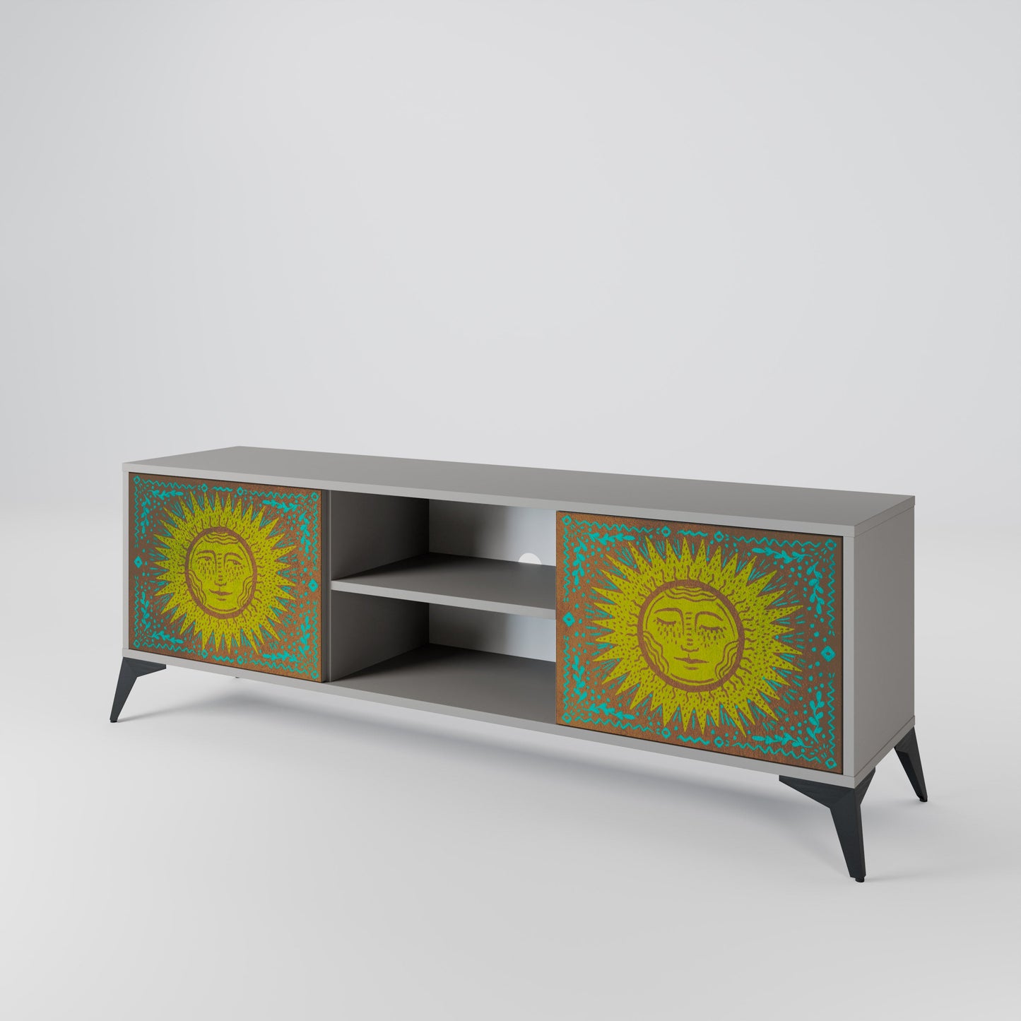SUNSHINE EULOGY 2-Door TV Stand in Grey Finish