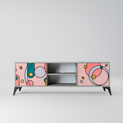 GOSSAMER ECHOES 2-Door TV Stand in Grey Finish