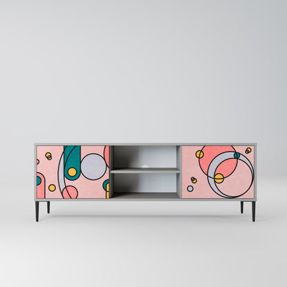 GOSSAMER ECHOES 2-Door TV Stand in Grey Finish