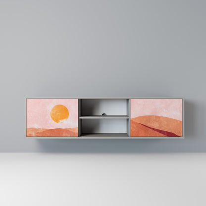 LUMINOUS SUNLIGHT 2-Door TV Stand in Grey Finish