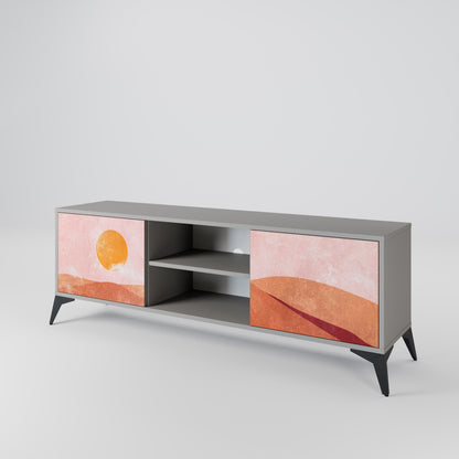 LUMINOUS SUNLIGHT 2-Door TV Stand in Grey Finish