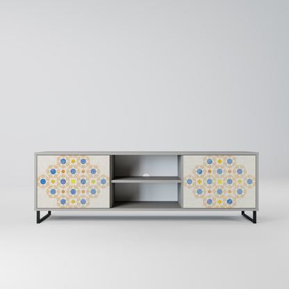 Mobile TV a 2 ante PATTERNED PRISM in finitura grigia