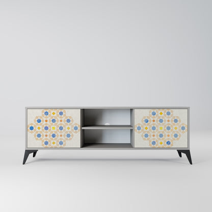 Mobile TV a 2 ante PATTERNED PRISM in finitura grigia