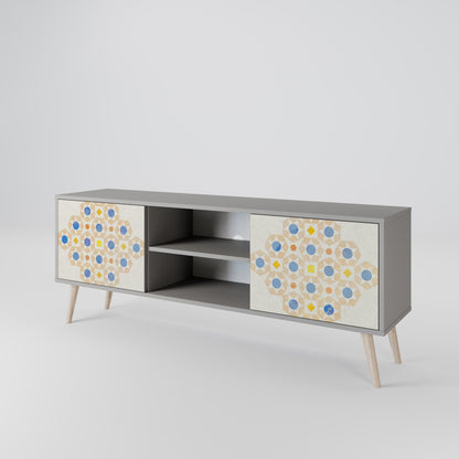 Mobile TV a 2 ante PATTERNED PRISM in finitura grigia