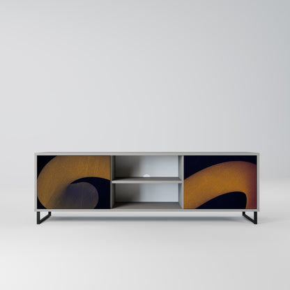 HOLLOW TIME 2-Door TV Stand in Grey Finish