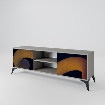 HOLLOW TIME 2-Door TV Stand in Grey Finish