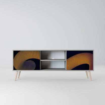 HOLLOW TIME 2-Door TV Stand in Grey Finish