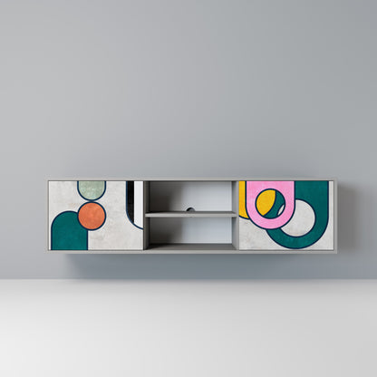 COOL STORY 2-Door TV Stand in Grey Finish