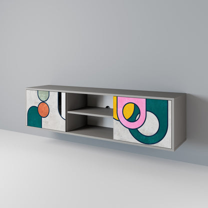 COOL STORY 2-Door TV Stand in Grey Finish