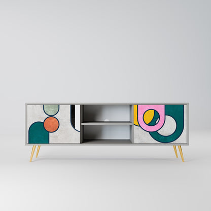 COOL STORY 2-Door TV Stand in Grey Finish