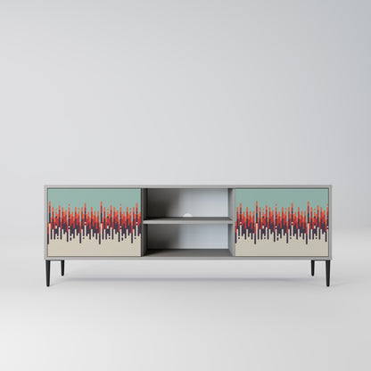 CHROMA CONTOURS 2-Door TV Stand in Grey Finish