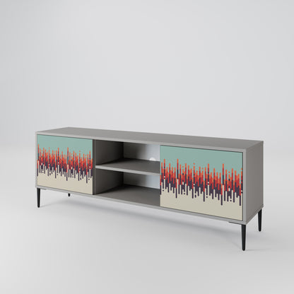 CHROMA CONTOURS 2-Door TV Stand in Grey Finish
