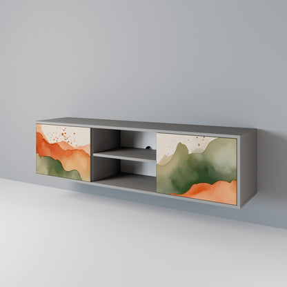 WATERCOLOUR PEAKS 2-Door TV Stand in Grey Finish