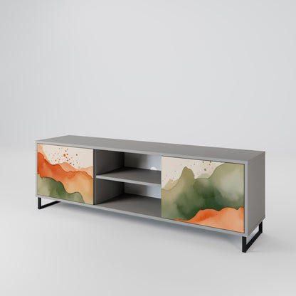 WATERCOLOUR PEAKS 2-Door TV Stand in Grey Finish