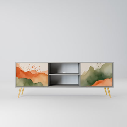 WATERCOLOUR PEAKS 2-Door TV Stand in Grey Finish