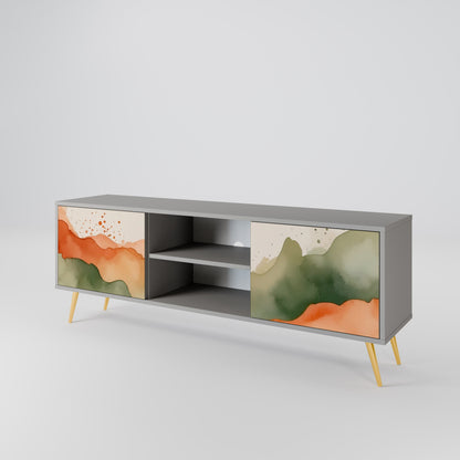 WATERCOLOUR PEAKS 2-Door TV Stand in Grey Finish