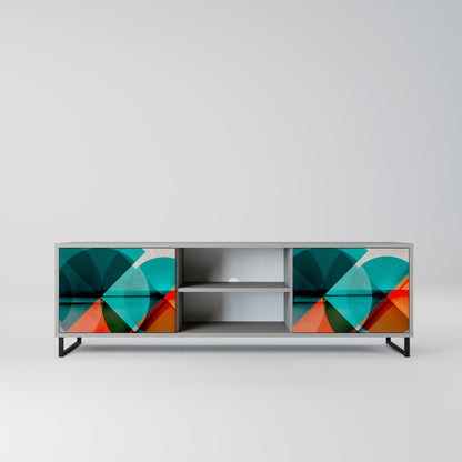 CIRCULAR RHAPSODY 2-Door TV Stand in Grey Finish