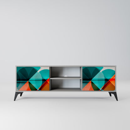 CIRCULAR RHAPSODY 2-Door TV Stand in Grey Finish