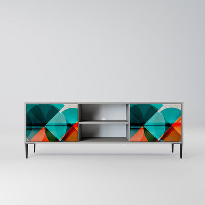 CIRCULAR RHAPSODY 2-Door TV Stand in Grey Finish