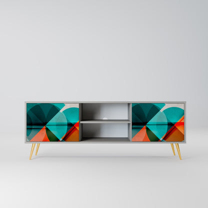 CIRCULAR RHAPSODY 2-Door TV Stand in Grey Finish