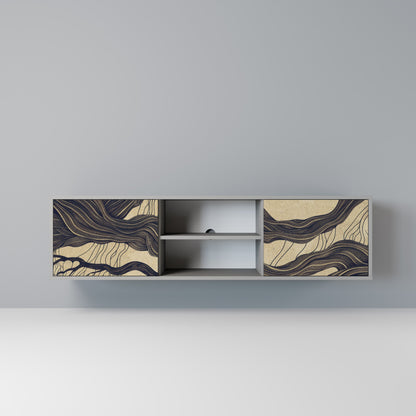 UNIFIED FRAGMENTS 2-Door TV Stand in Grey Finish