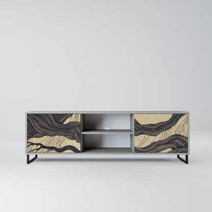 UNIFIED FRAGMENTS 2-Door TV Stand in Grey Finish