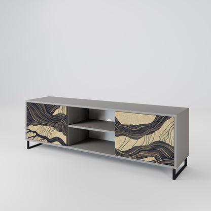 UNIFIED FRAGMENTS 2-Door TV Stand in Grey Finish