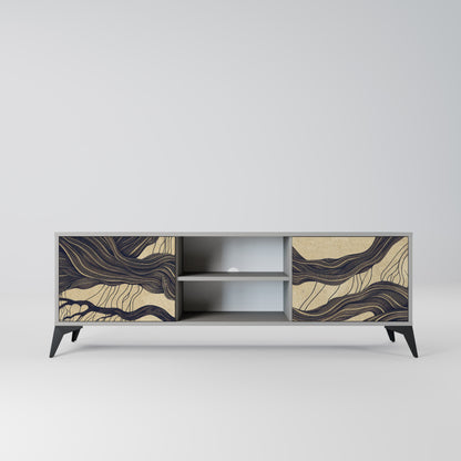 UNIFIED FRAGMENTS 2-Door TV Stand in Grey Finish
