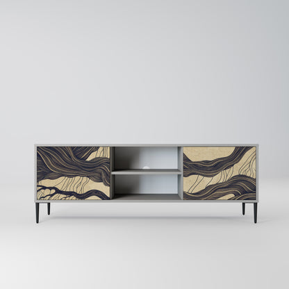 UNIFIED FRAGMENTS 2-Door TV Stand in Grey Finish