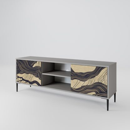 UNIFIED FRAGMENTS 2-Door TV Stand in Grey Finish
