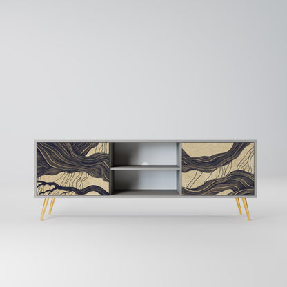 UNIFIED FRAGMENTS 2-Door TV Stand in Grey Finish