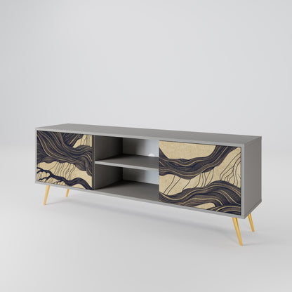 UNIFIED FRAGMENTS 2-Door TV Stand in Grey Finish
