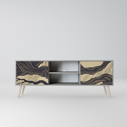 UNIFIED FRAGMENTS 2-Door TV Stand in Grey Finish