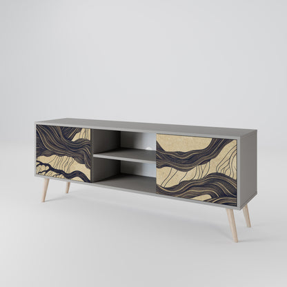 UNIFIED FRAGMENTS 2-Door TV Stand in Grey Finish