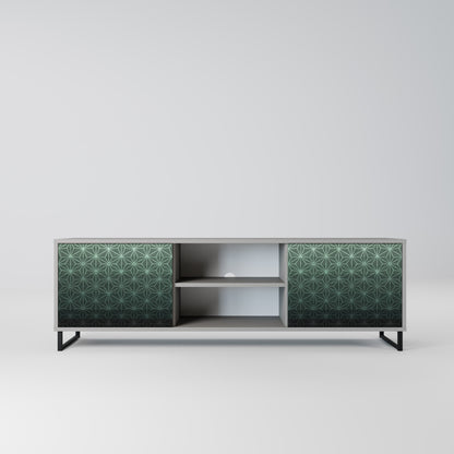ORNAMENTAL GLIMMER 2-Door TV Stand in Grey Finish