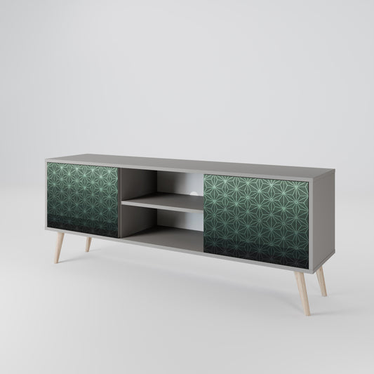 ORNAMENTAL GLIMMER 2-Door TV Stand in Grey Finish