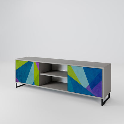 COLD SHOWCASE 2-Door TV Stand in Grey Finish