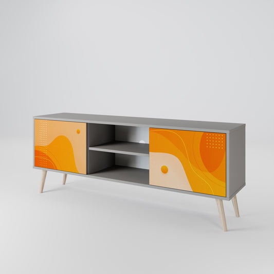 ORANGE ARRANGEMENT 2-Door TV Stand in Grey Finish