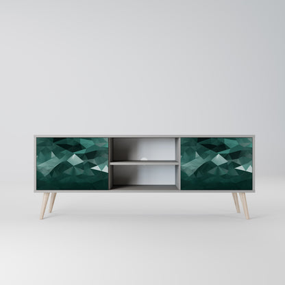 POLYGONAL FLOATING 2-Door TV Stand in Grey Finish