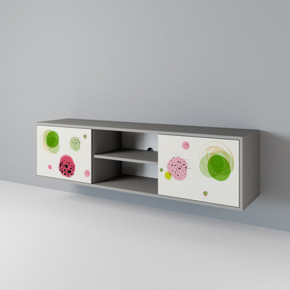COLORFUL COSMOS 2-Door TV Stand in Grey Finish