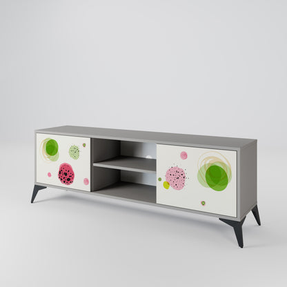 COLORFUL COSMOS 2-Door TV Stand in Grey Finish
