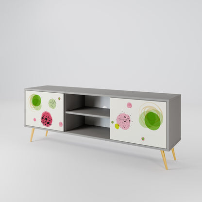 COLORFUL COSMOS 2-Door TV Stand in Grey Finish