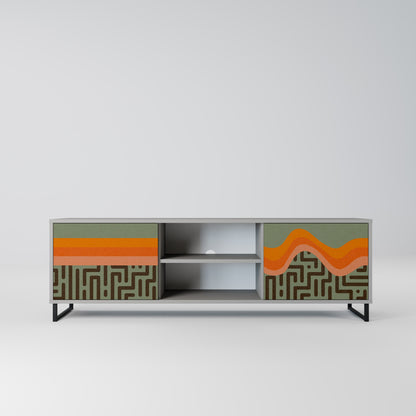 SIMPLE SOLUTIONS 2-Door TV Stand in Grey Finish