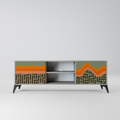 SIMPLE SOLUTIONS 2-Door TV Stand in Grey Finish