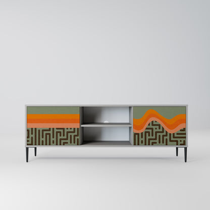 SIMPLE SOLUTIONS 2-Door TV Stand in Grey Finish