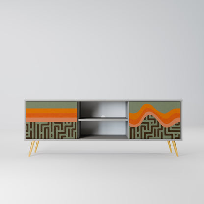 SIMPLE SOLUTIONS 2-Door TV Stand in Grey Finish