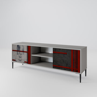 GRAY FIGURES 2-Door TV Stand in Grey Finish
