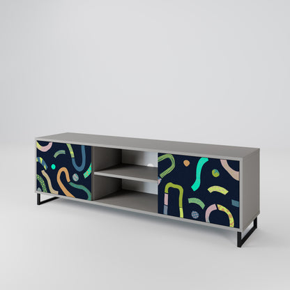 CONTRAST DANCE 2-Door TV Stand in Grey Finish